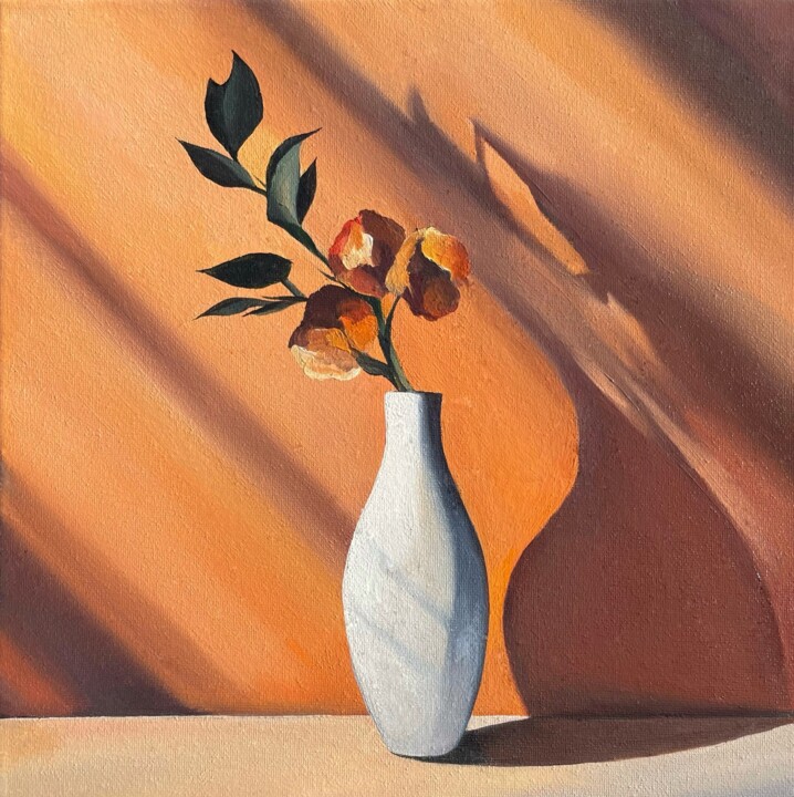 Peinture intitulée "Orange air 1/3" par Irina Kustova, Œuvre d'art originale, Huile