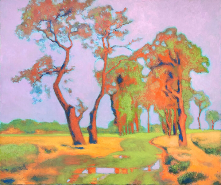 Painting titled "После дождя" by Sergej Sviduk, Original Artwork, Oil Mounted on Wood Stretcher frame