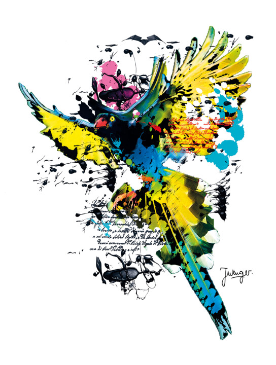 L'envol de l'oiseau libre 数字艺术