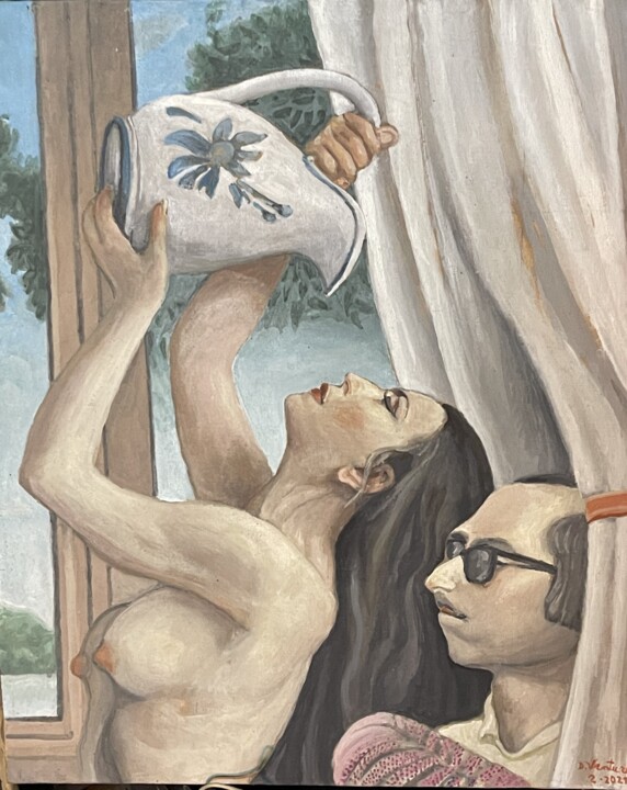 la bella e la brocca - the beauty and the jug 绘画, 23.6x19.7 in