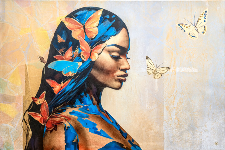 “The Metamorphosis of the Golden Butterfly” 绘画, 24x35.8 in