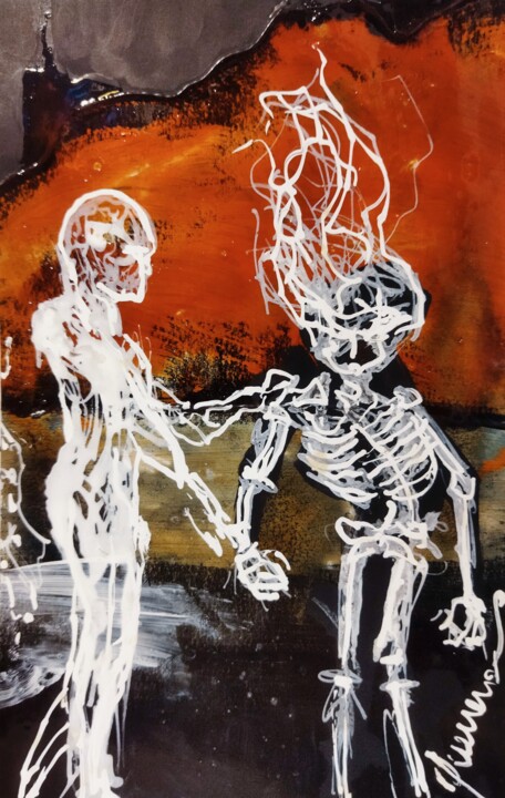 Les égarés 绘画, 9.1x5.9 in