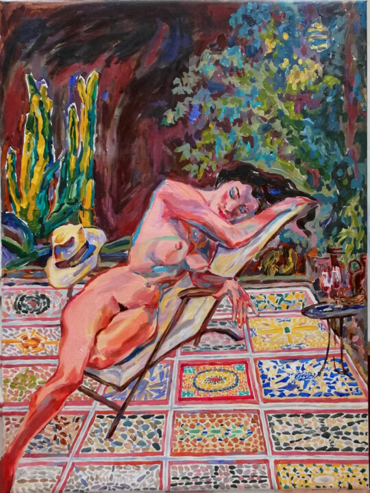 Mediterranean Vacation II 绘画, 31.5x23.6 in