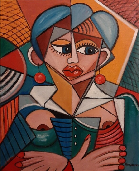 Senhora sentada 绘画, 19.7x15.8 in