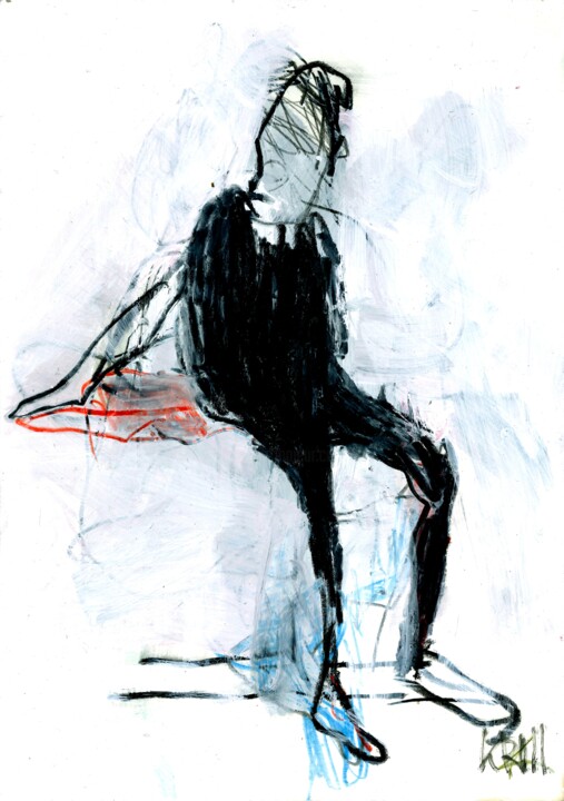 Sitzender Junge II 图画, 11.6x8.3 in