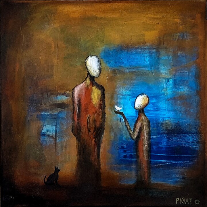Faut-il faire Confiance aux Adultes ? 绘画, 15.8x15.8 in