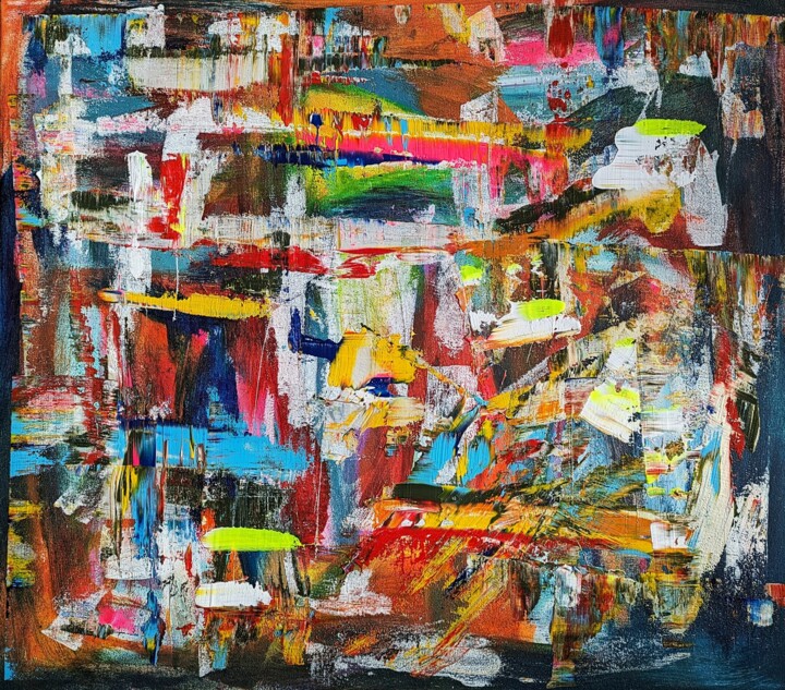 Картина под названием "echolocation" - Darya Nakvakina, Подлинное произведение искусства, Акрил Установлен на Деревянная рам…