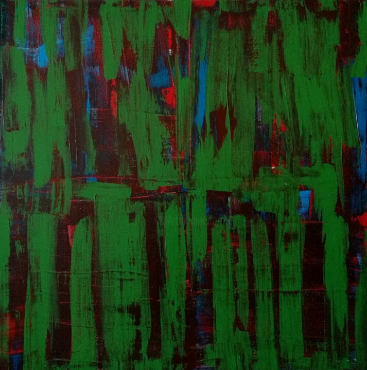 Blooming to the brim-green 绘画, 39.4x39.4 in