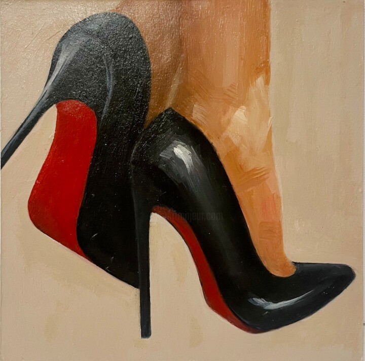 Woman on heels 绘画, 7.9x7.9 in
