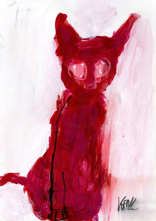 Rotes Kätzchen 绘画, 11.6x8.3 in