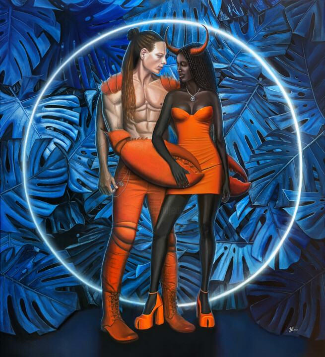 Cancer and Taurus 绘画, 43.3x39.4 in