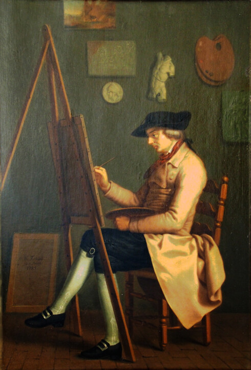 Painting titled "Autoportrait au che…" by Johann Heinrich Wilhelm Tischbein, Original Artwork, Oil