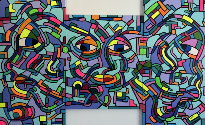 Family Link 1+2=5 绘画, 39.4x63 in