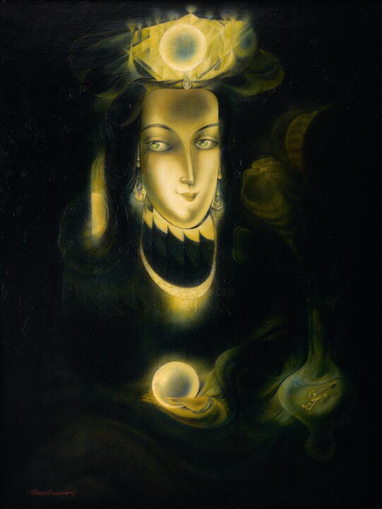 Фокусница Флориана 绘画, 33.1x25.2 in