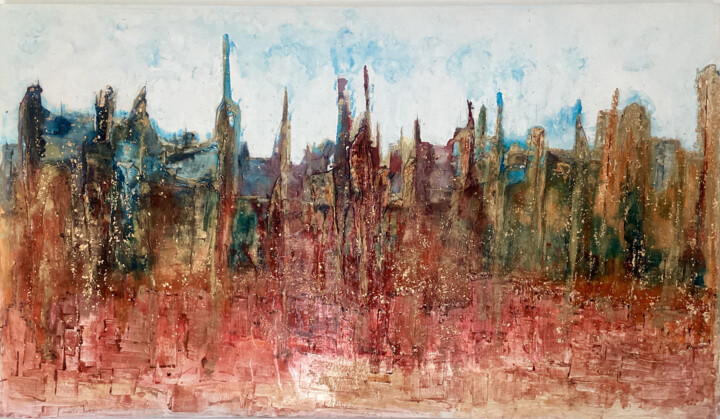 “It’s Wonderful” - Tela original peça única certificada 绘画, 35.4x61 in