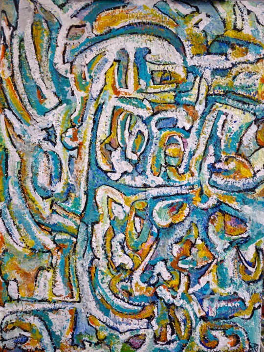 Painting titled "All Rivers Flow to…" by Andrew Walaszek, Original Artwork, Acrylic Mounted on Wood Stretcher frame