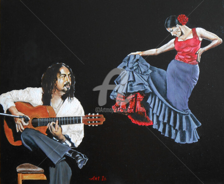 "Flamenco (V)" Pittura, 19,7x23,6 in