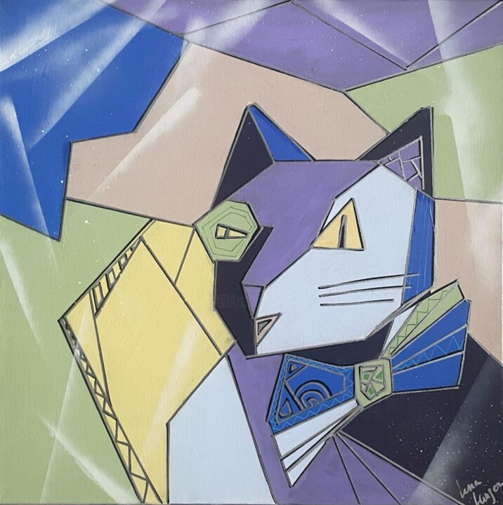 Behemoth Cat 2 绘画, 19.7x19.7 in