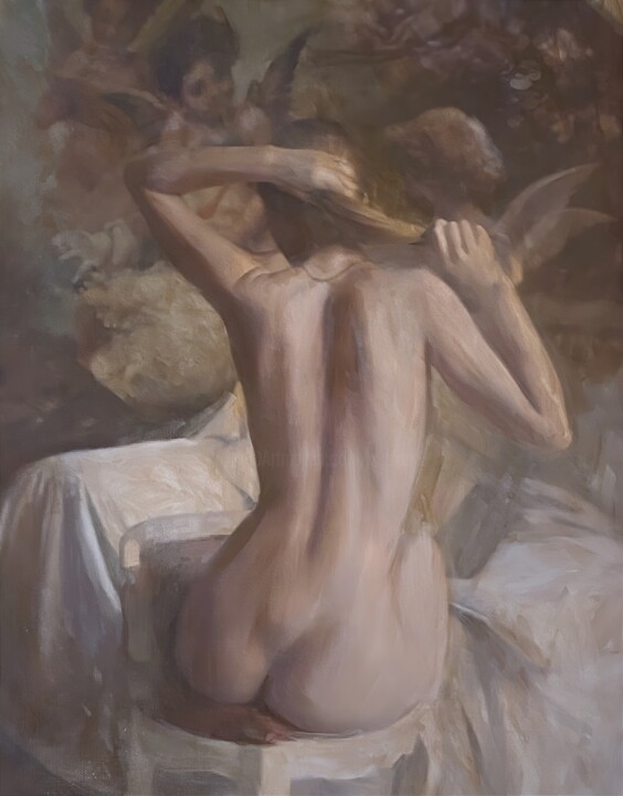 'After The Bath' 绘画, 17x13 in
