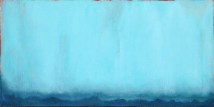 Painting titled "Mint Teal Abstract…" by Leon Grossmann, Original Artwork, Acrylic