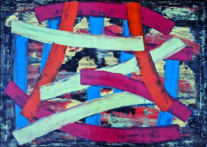 Malerei mit dem Titel "Bögen" von Bina Sommer, Original-Kunstwerk, Öl Auf Keilrahmen aus Holz montiert