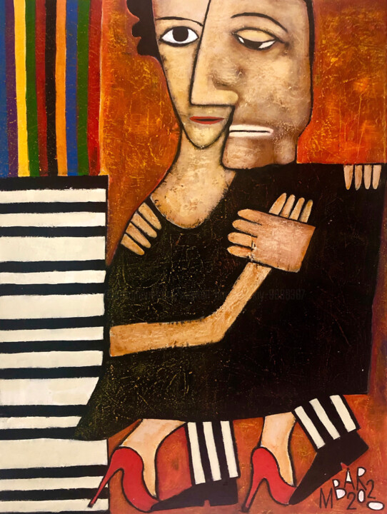 Tango at sunset 绘画, 31.5x23.6 in