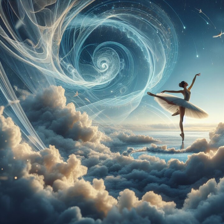 Digital Arts titled "Balerin" by Elif Çilek, Original Artwork, Digital Painting