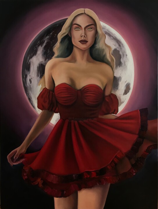 The Moon 绘画, 47.2x35.4 in
