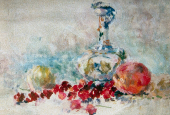 Pintura titulada "BODEGON CON CEREZAS" por Iñaki Martinez De Arbulo, Obra de arte original, Oleo