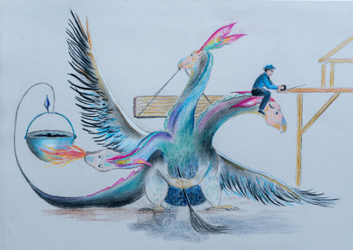 Peinture intitulée "Z serii Kwiatolandi…" par Zbigniew Popadiuch, Œuvre d'art originale, Pastel