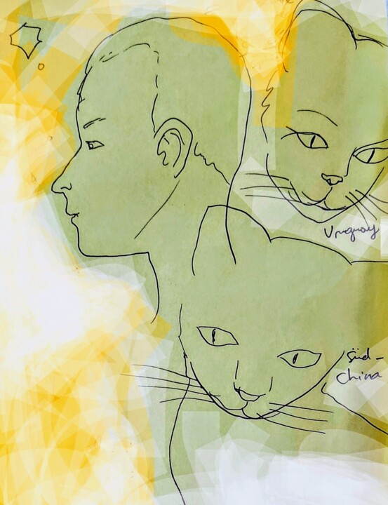 Arts numériques intitulée "Invisibles in quick…" par Corinne Courlet, Œuvre d'art originale, Peinture numérique