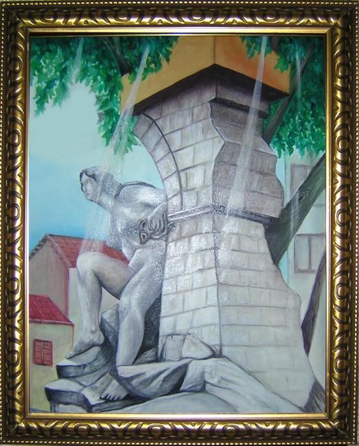Peinture intitulée "Ain El Fouara" par Mounirart, Œuvre d'art originale