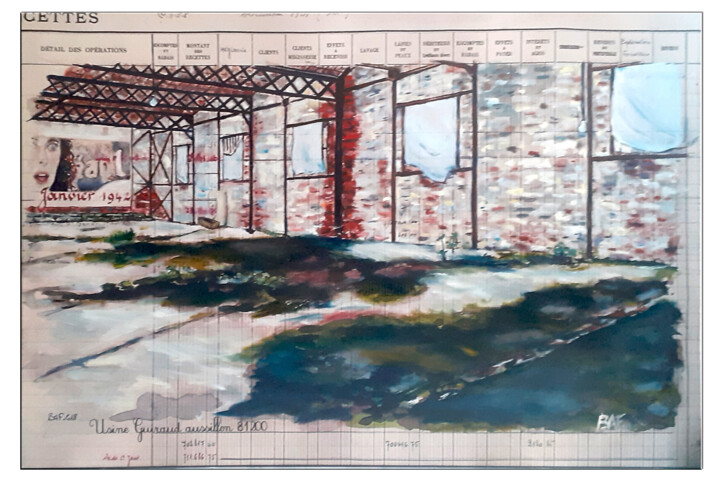 绘画 标题为“Usine Guiraud désaf…” 由Baf, 原创艺术品, 油