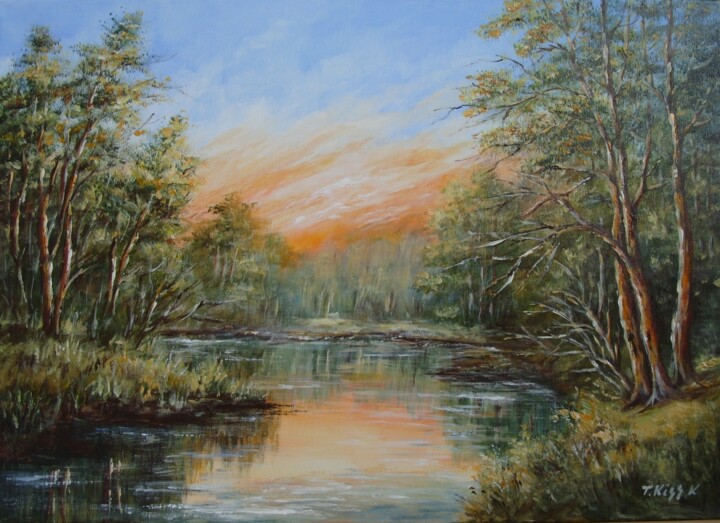Autumn sunset Pittura, 19,7x27,6 in