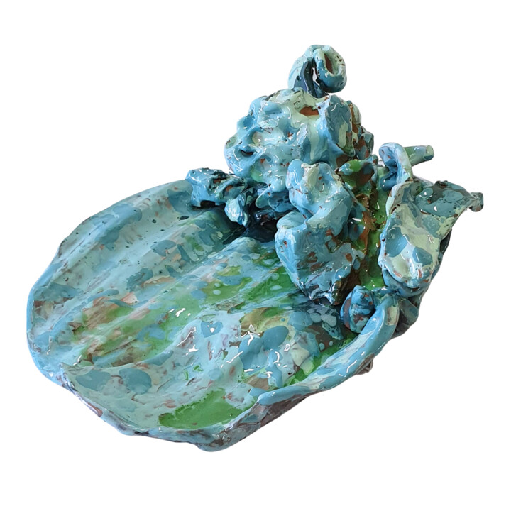 cromatico mare (ceramica) 雕塑, 6.3x11 in