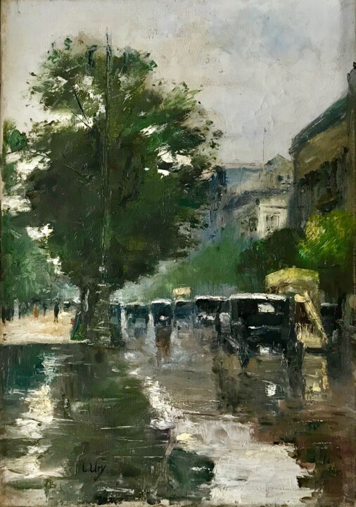 Malerei mit dem Titel "Hotel Adlon" von Lesser Ury, Original-Kunstwerk, Öl