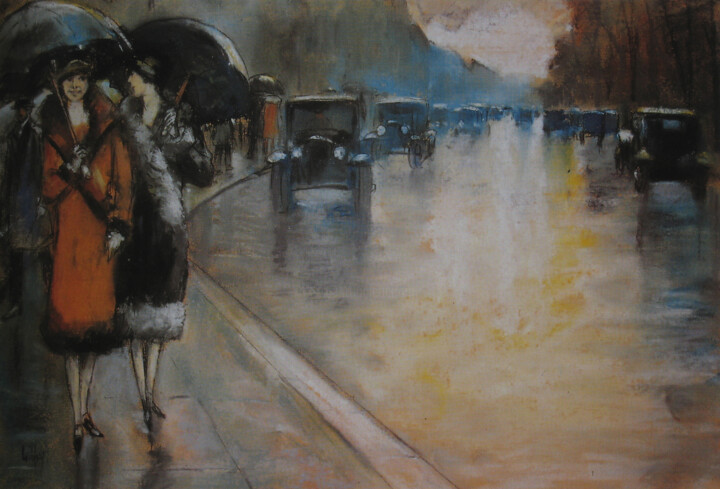 Malerei mit dem Titel "Rue de Berlin avec…" von Lesser Ury, Original-Kunstwerk, Öl