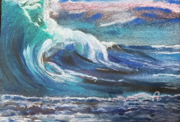 La vague 그림, 12.4x16.5 in