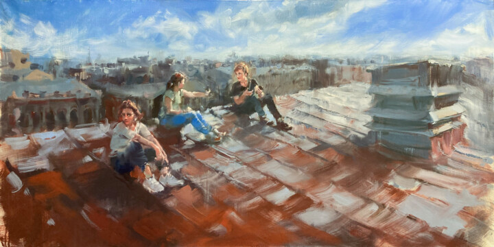 On the roof Malarstwo, 19,7x39,4 in