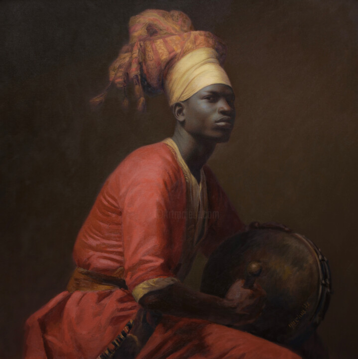 Drummer 绘画, 30x30 in