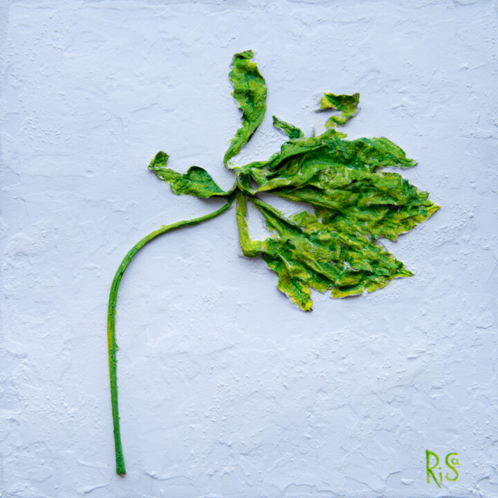 Lupin 1 - dried leaf, nature, garden, botanical, ecology 绘画, 7.9x7.9 in