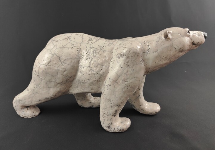 ours blanc 雕塑, 7.9x16.1 in
