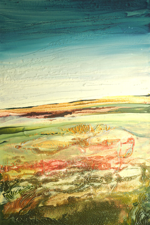 Painting titled "Fractal landscape D…" by Jaroslaw Filipek, Original Artwork, Acrylic