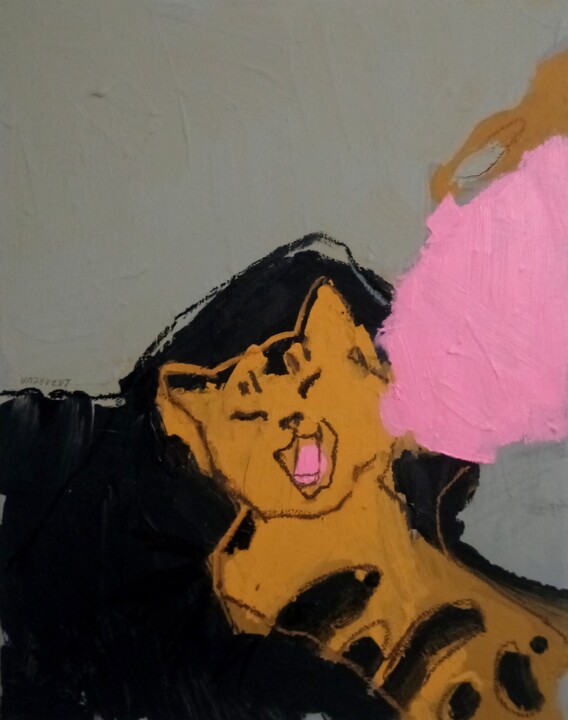 #2/24 Tiger cat with me 绘画, 19.7x15.8 in