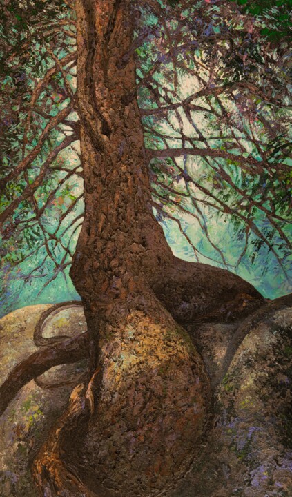 L'épicéa cavalier " AMAZONE" 绘画, 63.8x38.2 in