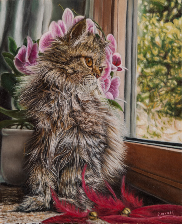 Portrait of a Persian cat 绘画, 13.8x11 in