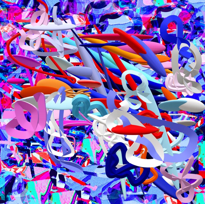 Digital Arts titled "-THE COSMIC LAW-" by Iannilli Laila Antonella, Original Artwork, 3D Modeling Mounted on Plexiglass