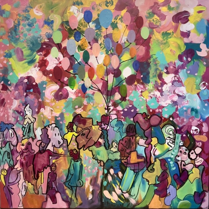 À la Kermesse 绘画, 39.4x39.4 in
