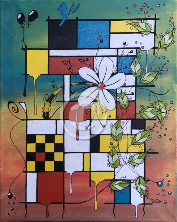 Garder son Equilibre 绘画, 19.7x15.8 in