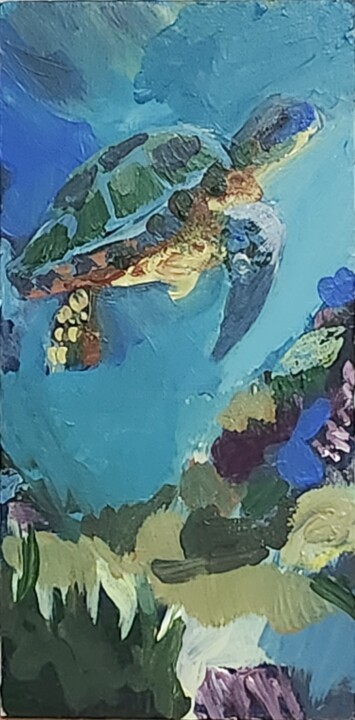 Peinture intitulée "Tortoise # 3" par Valérie Blum (Valery), Œuvre d'art originale, Acrylique